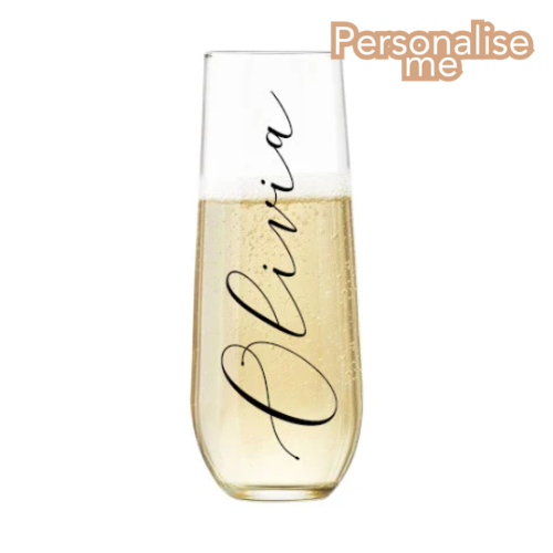 Stemless champagne glass Personalised glass Custom name glass Bridesmaid glass
