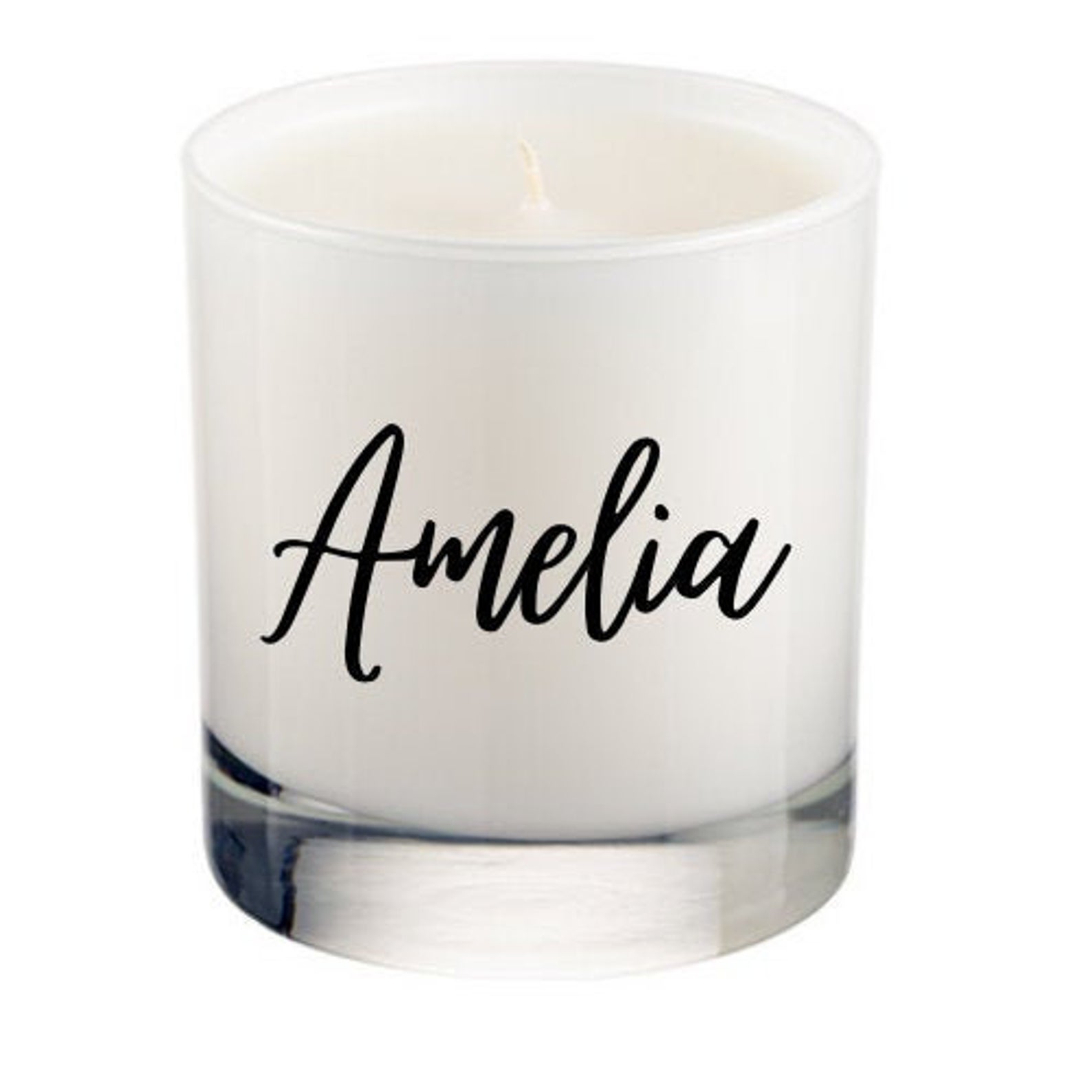 White Personalised Candle Ribbon and Bow Store