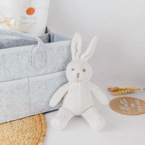 Knitted bunny rattle Baby bunny rattle Knitted bunny toy Gift for baby Baby shower gift idea Newborn gift