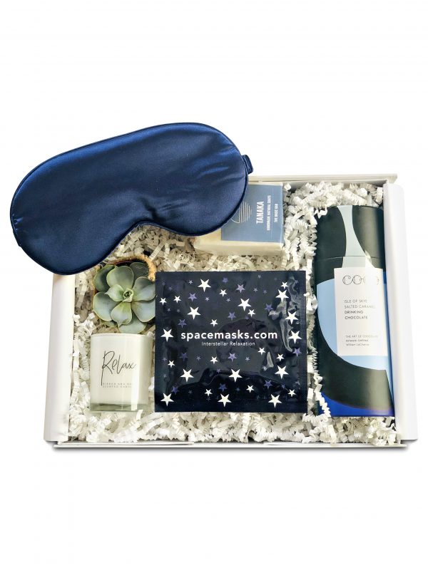Gift box with calming items to promote good sleep