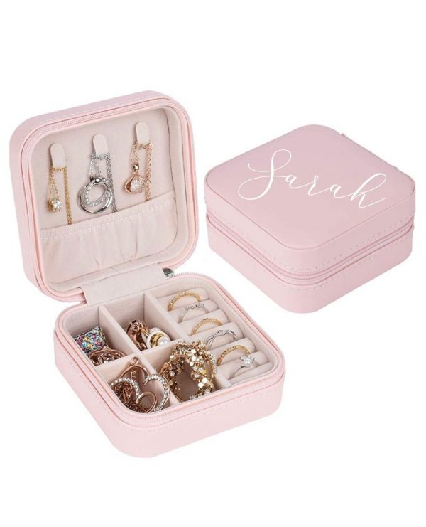 Pink personalised jewellery box