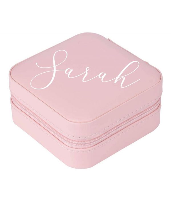 Personalised jewellery box in pink