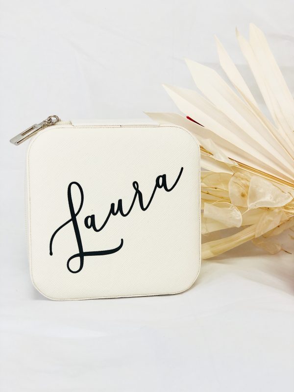 Personalised jewellery box in ivory