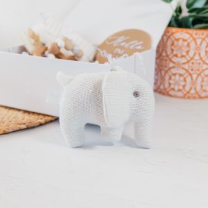 Elephant rattle Knitted elephant toy Baby toy baby comforter